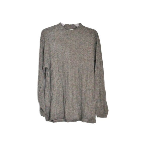 Vintage Perry Ellis Mock Turtle Neck Sweater Tan & Grey  Men's Size Large - Picture 1 of 4